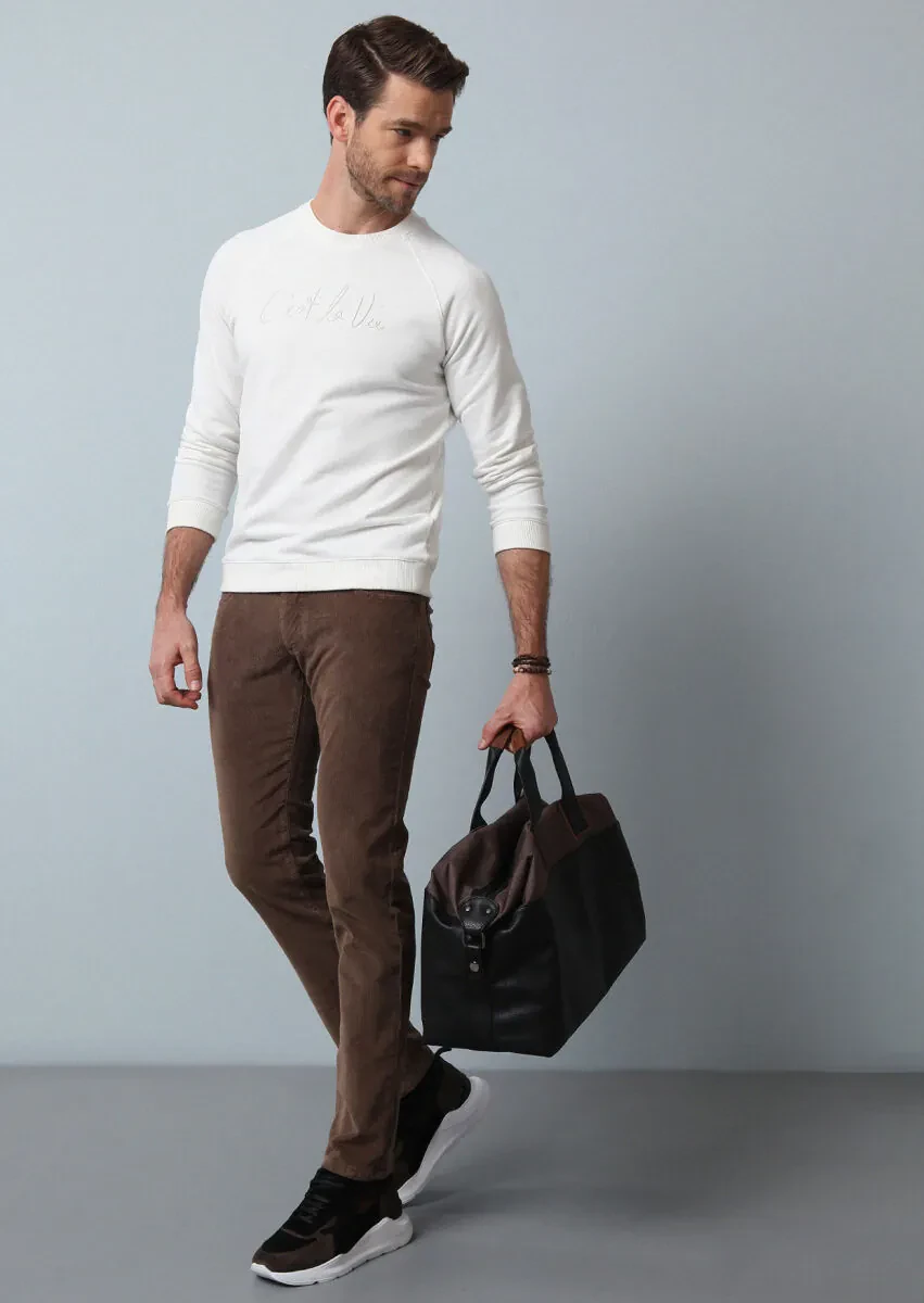 Ekru Sweatshırt - 1