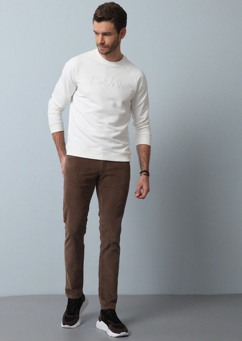 Ekru Sweatshırt - 4