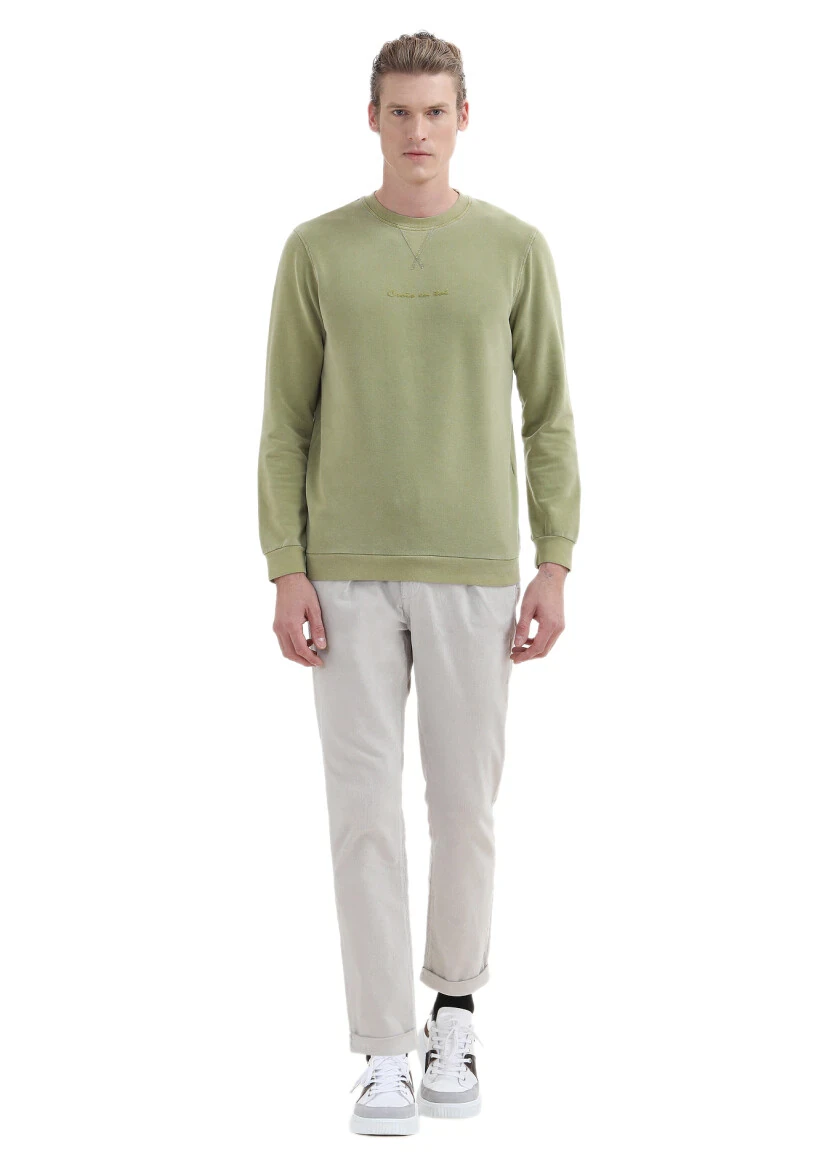 Green Crew Neck Printed Sweatshirt - RAMSEY
