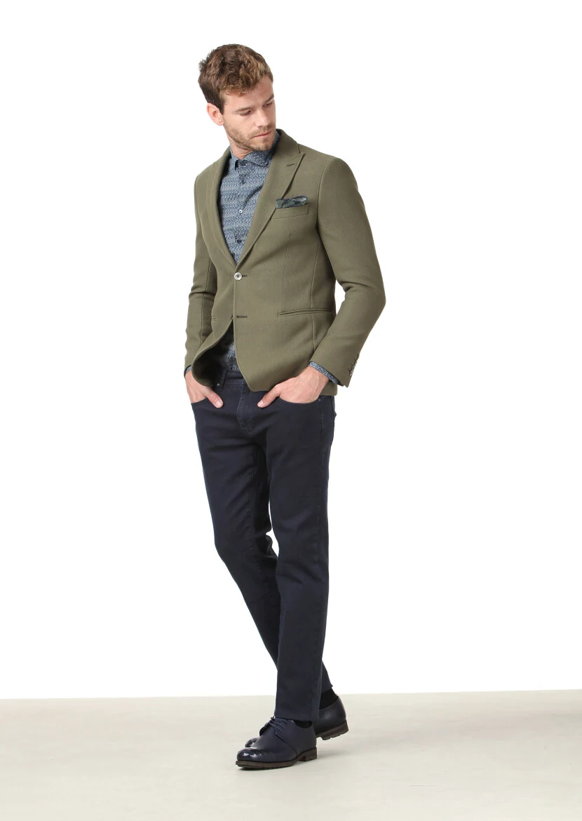 Green Plain Zeroweight Slim Fit 100% Cotton Jacket - 4