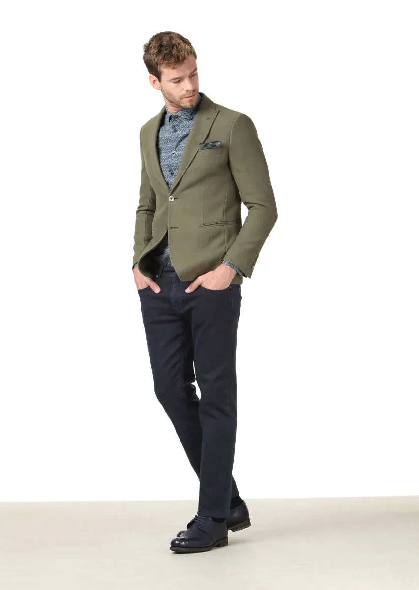 Green Plain Zeroweight Slim Fit 100% Cotton Jacket - 4