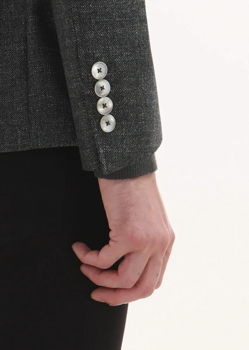 Green Plain Zeroweight Slim Fit Silk Blended Jacket - 4