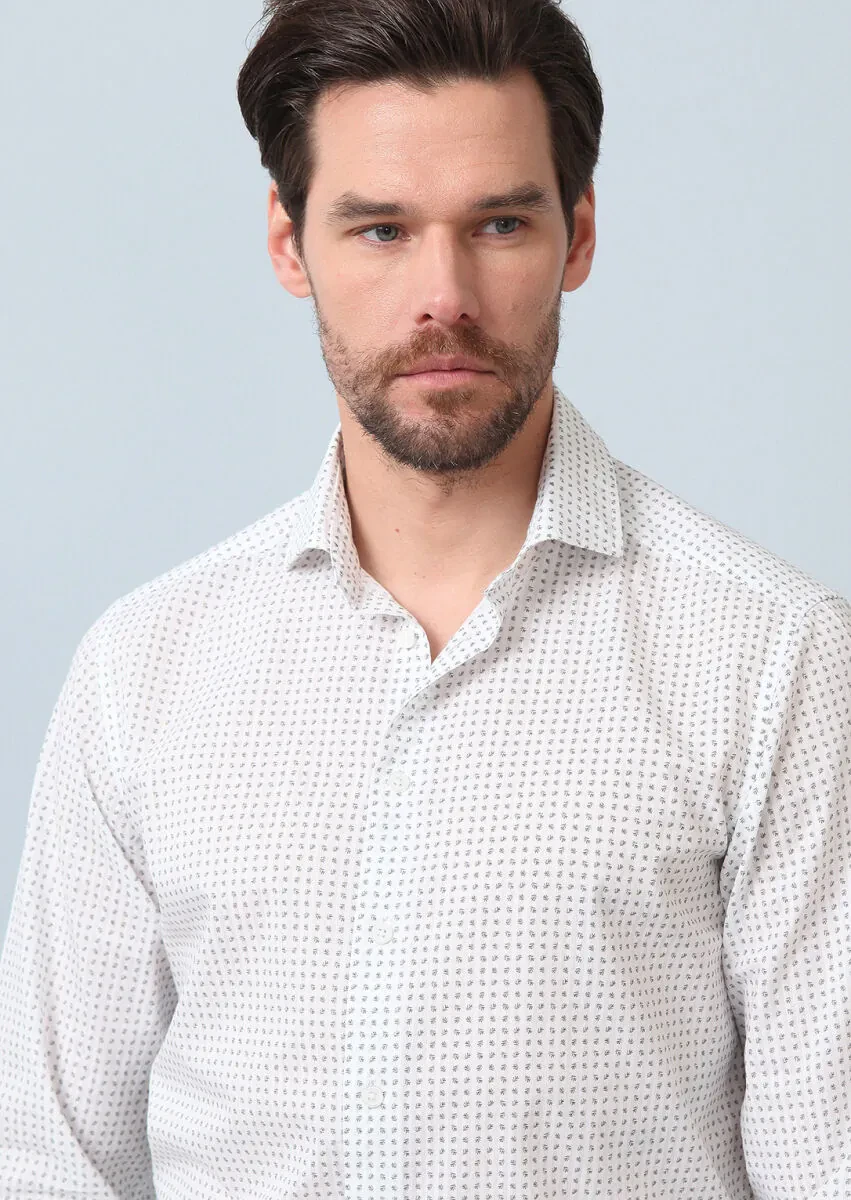 Green Printed Regular Fit Weaving Casual 100% Cotton Shirt - 2