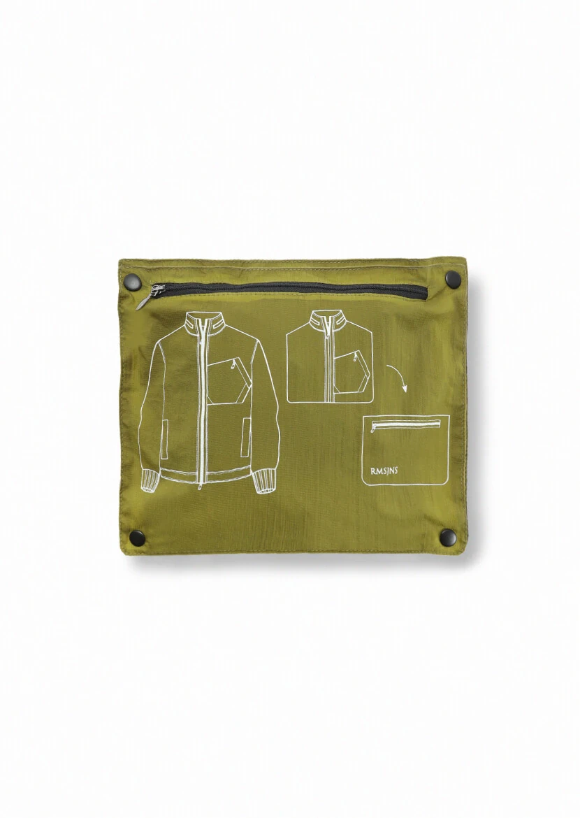 Green Regular Fit Turtleneck Denim Weaving Removable Hood Coat - 13