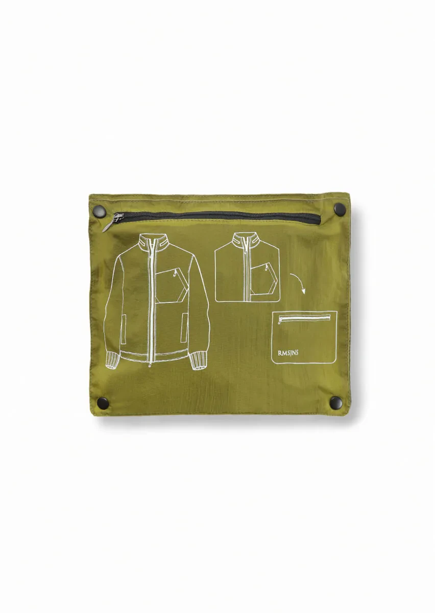 Green Regular Fit Turtleneck Denim Weaving Removable Hood Coat - 13