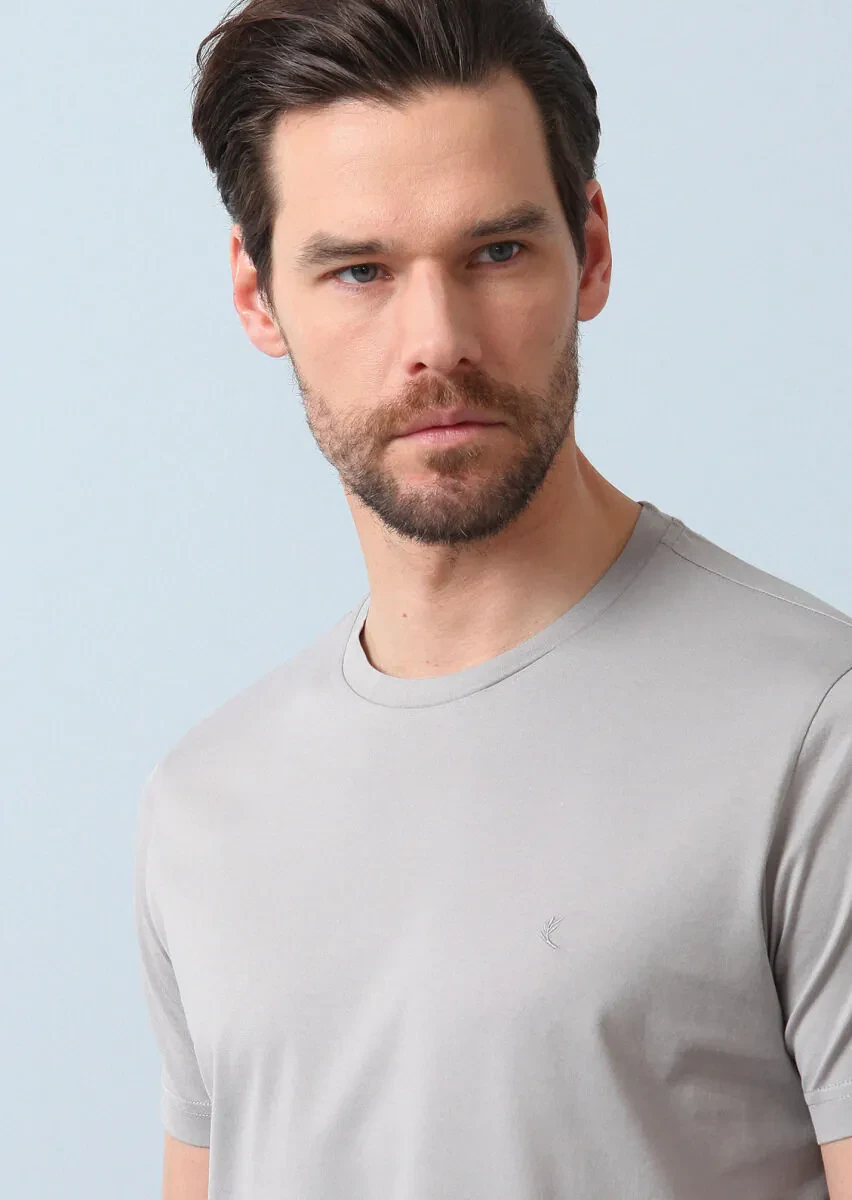 Grey 100% Cotton T-Shirt - 6