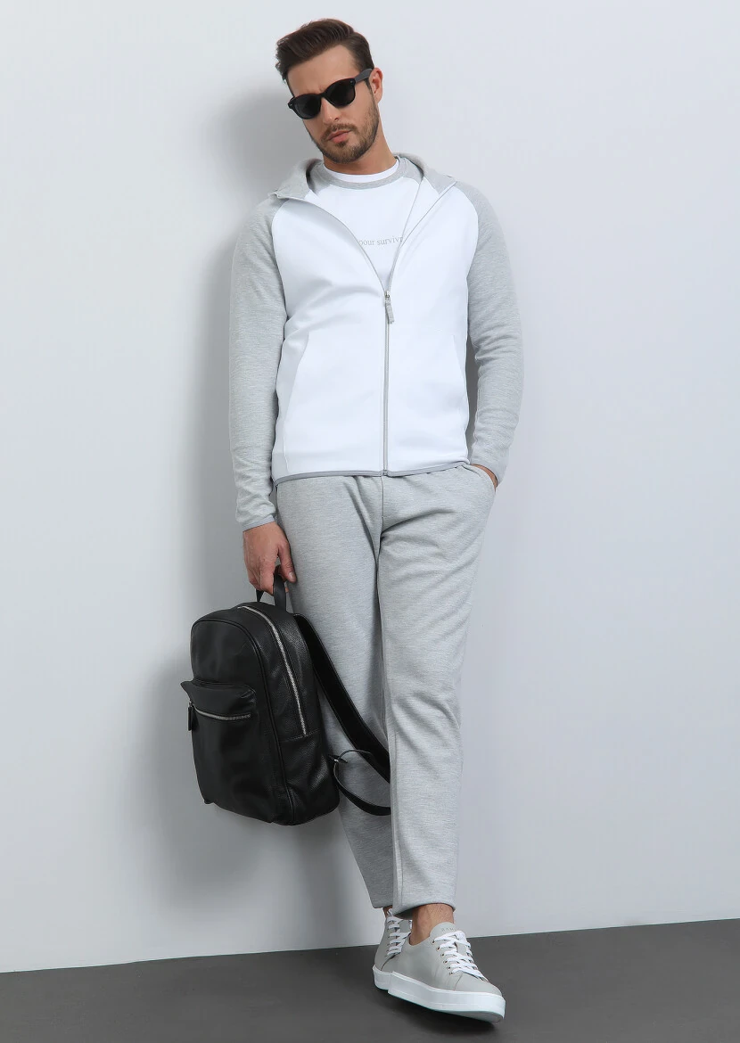 Grey Hooded Sweatshirt - 4