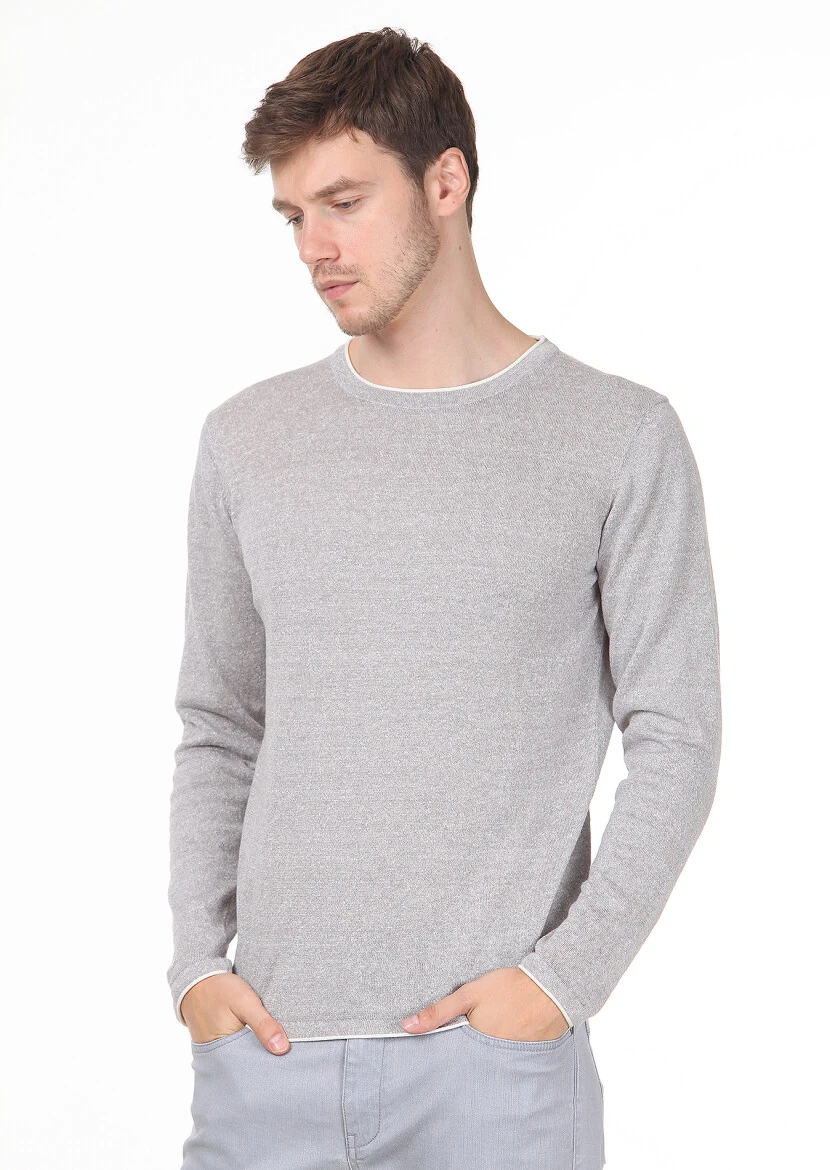 Grey Knitwear Sweatshirt - 1