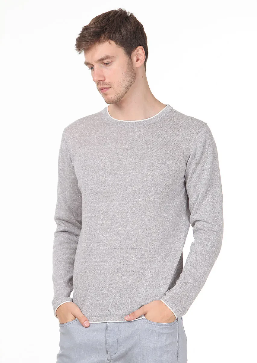 Grey Knitwear Sweatshirt - 1