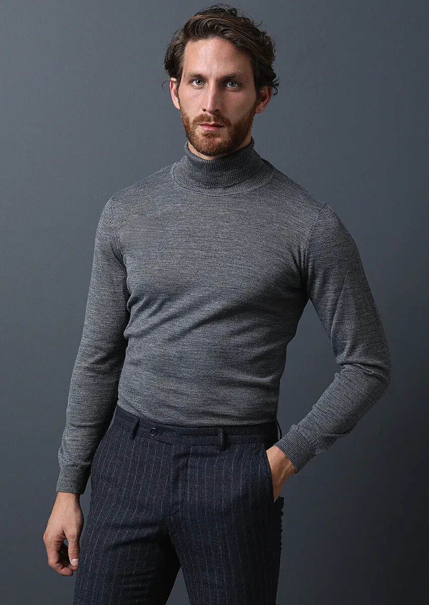 Grey Knitwear Sweatshirt - 1