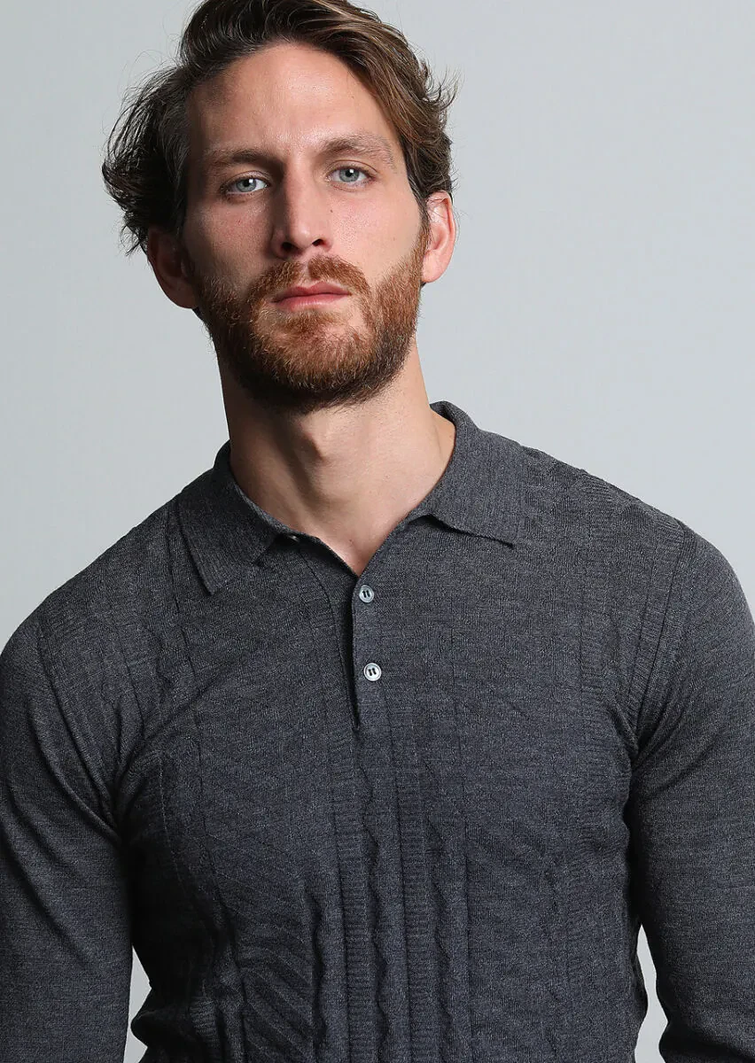 Grey Knitwear Sweatshirt - 2