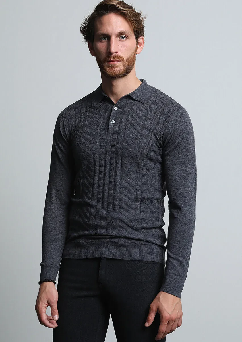 Grey Knitwear Sweatshirt - 3