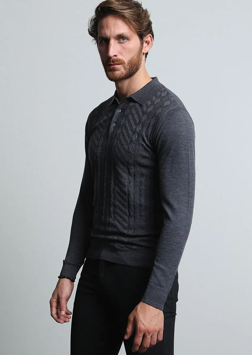 Grey Knitwear Sweatshirt - 4