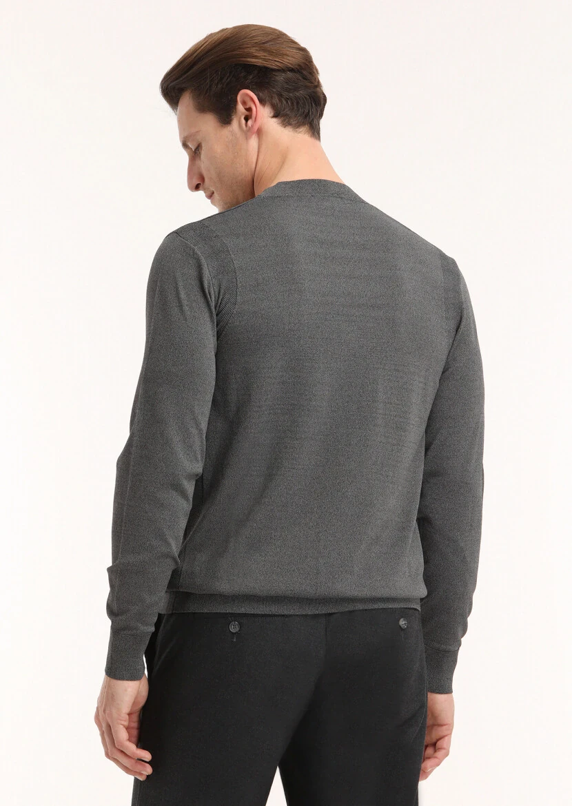 Grey Knitwear Sweatshirt - 4