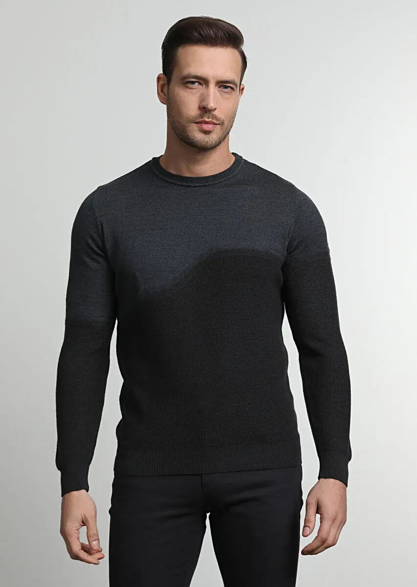 Grey Knitwear Sweatshirt - 1