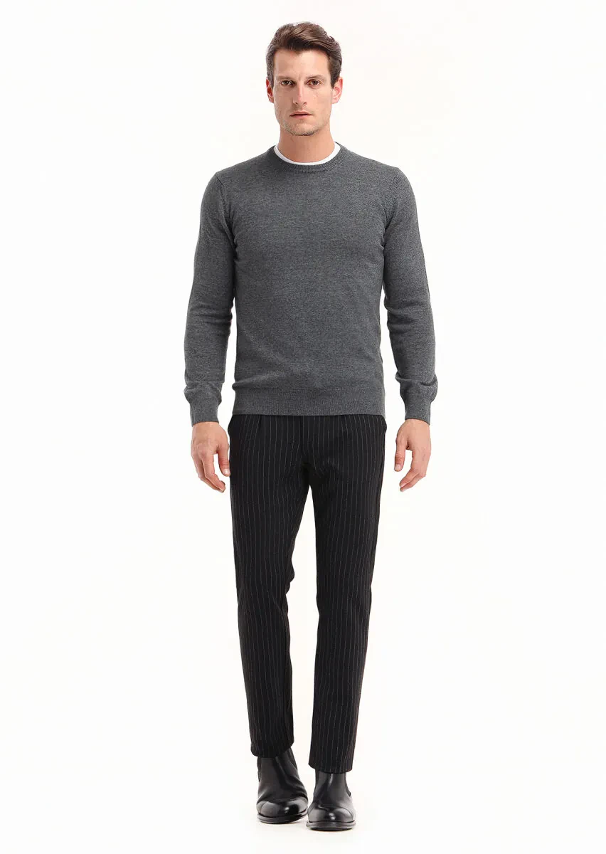 Grey Knitwear Sweatshirt - 1