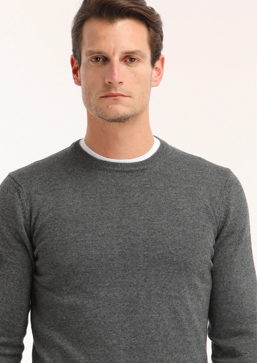 Grey Knitwear Sweatshirt 