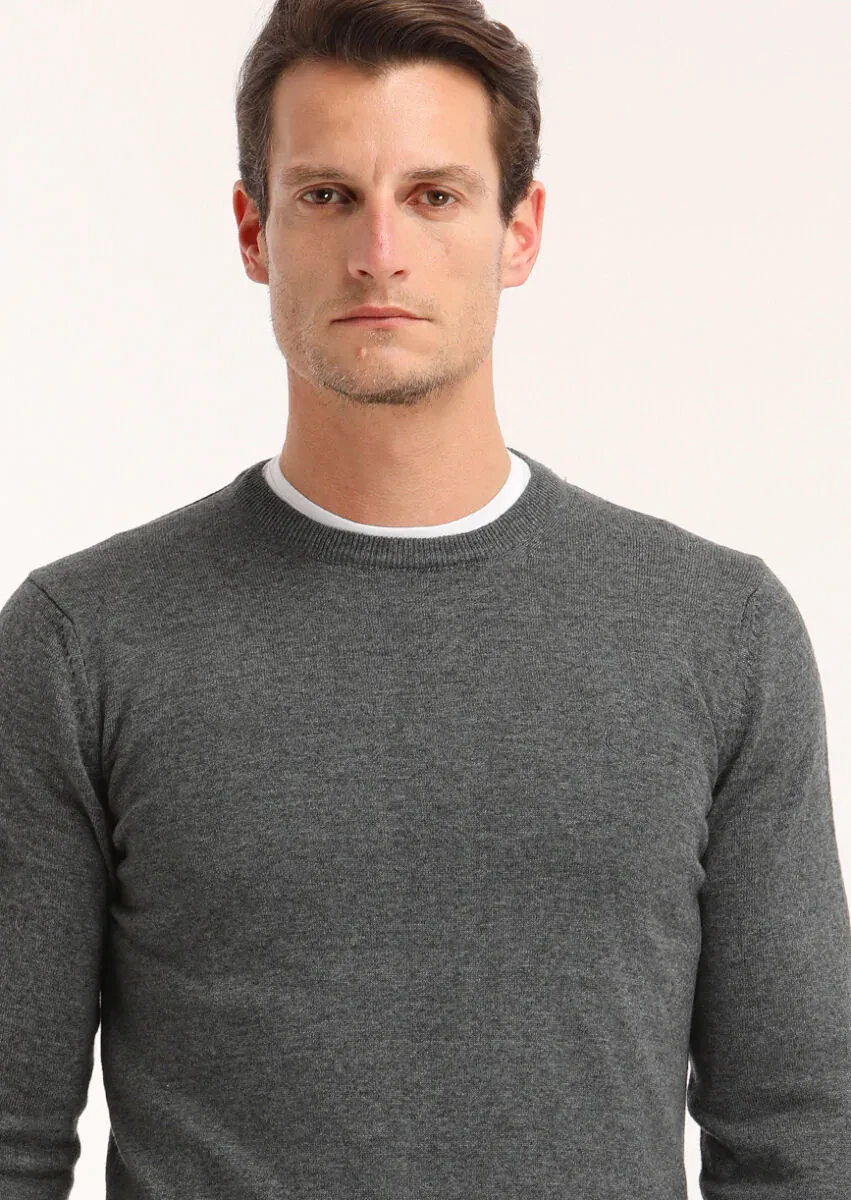 Grey Knitwear Sweatshirt - 2