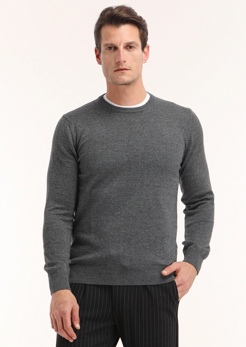 Grey Knitwear Sweatshirt - 3