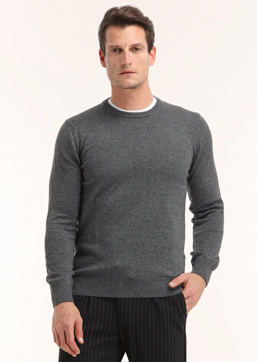 Grey Knitwear Sweatshirt - 3