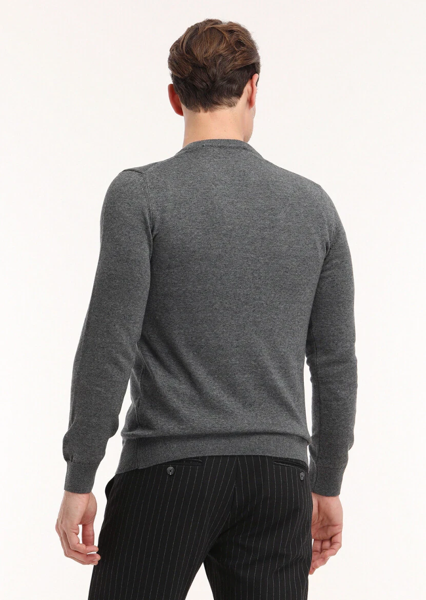 Grey Knitwear Sweatshirt - 4