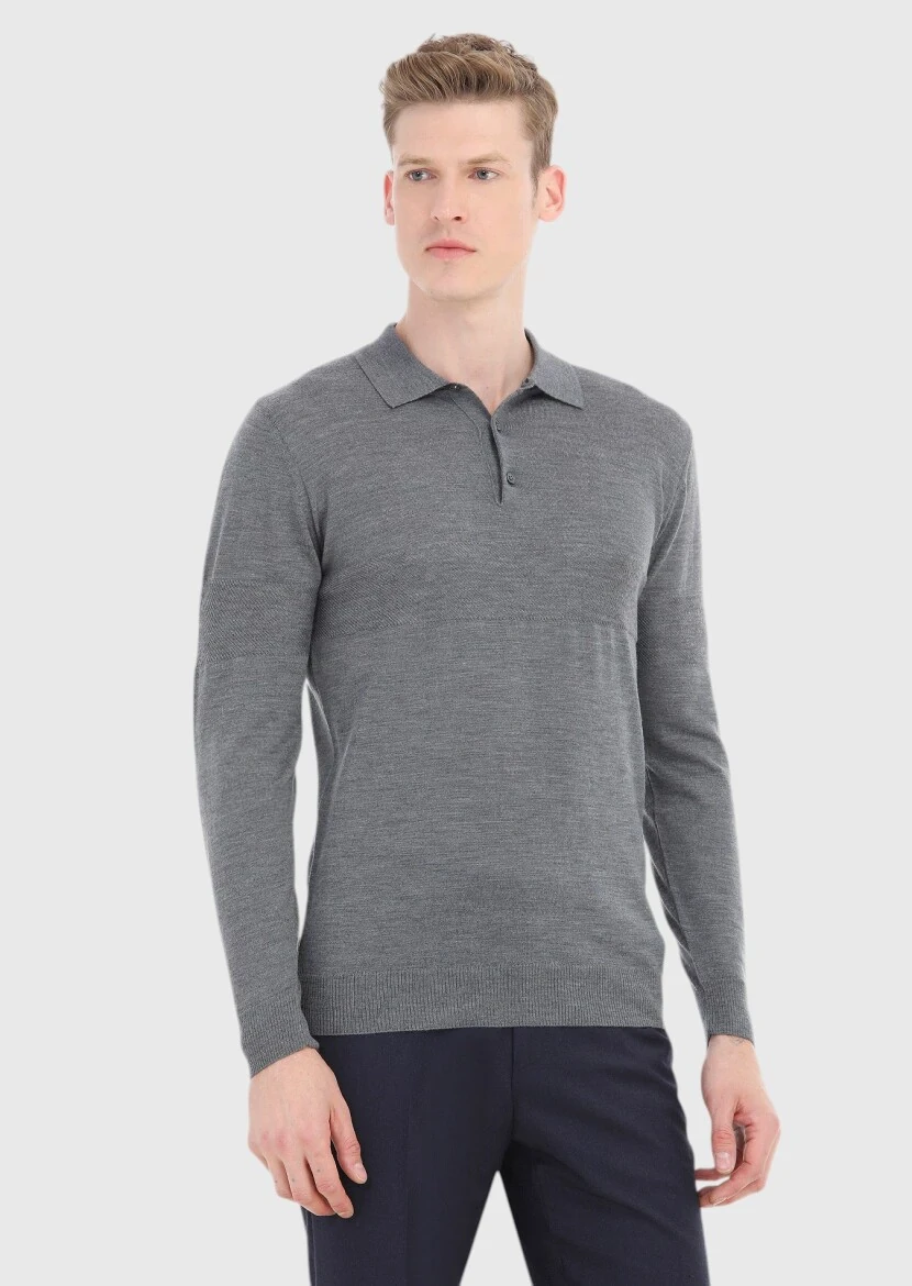 Grey Knitwear Sweatshirt 