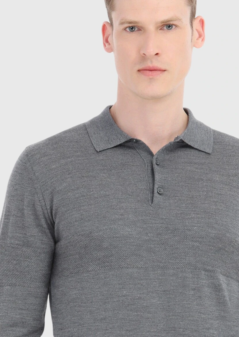 Grey Knitwear Sweatshirt - 3