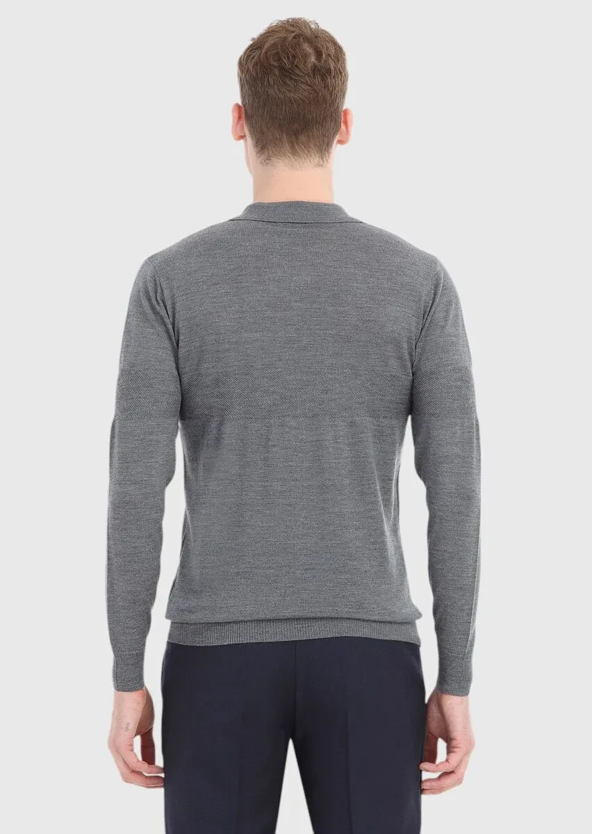 Grey Knitwear Sweatshirt - 4
