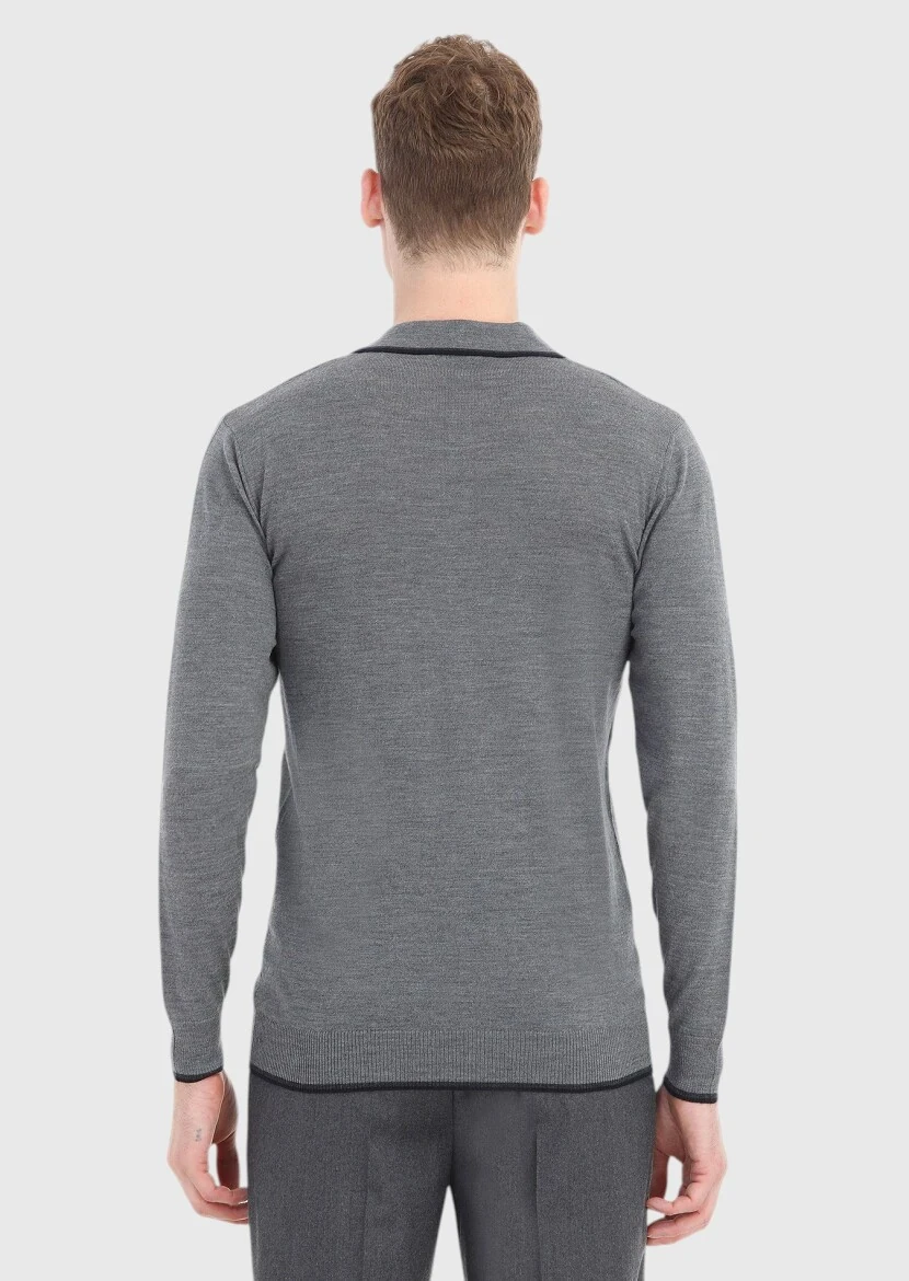 Grey Knitwear Sweatshirt - 4