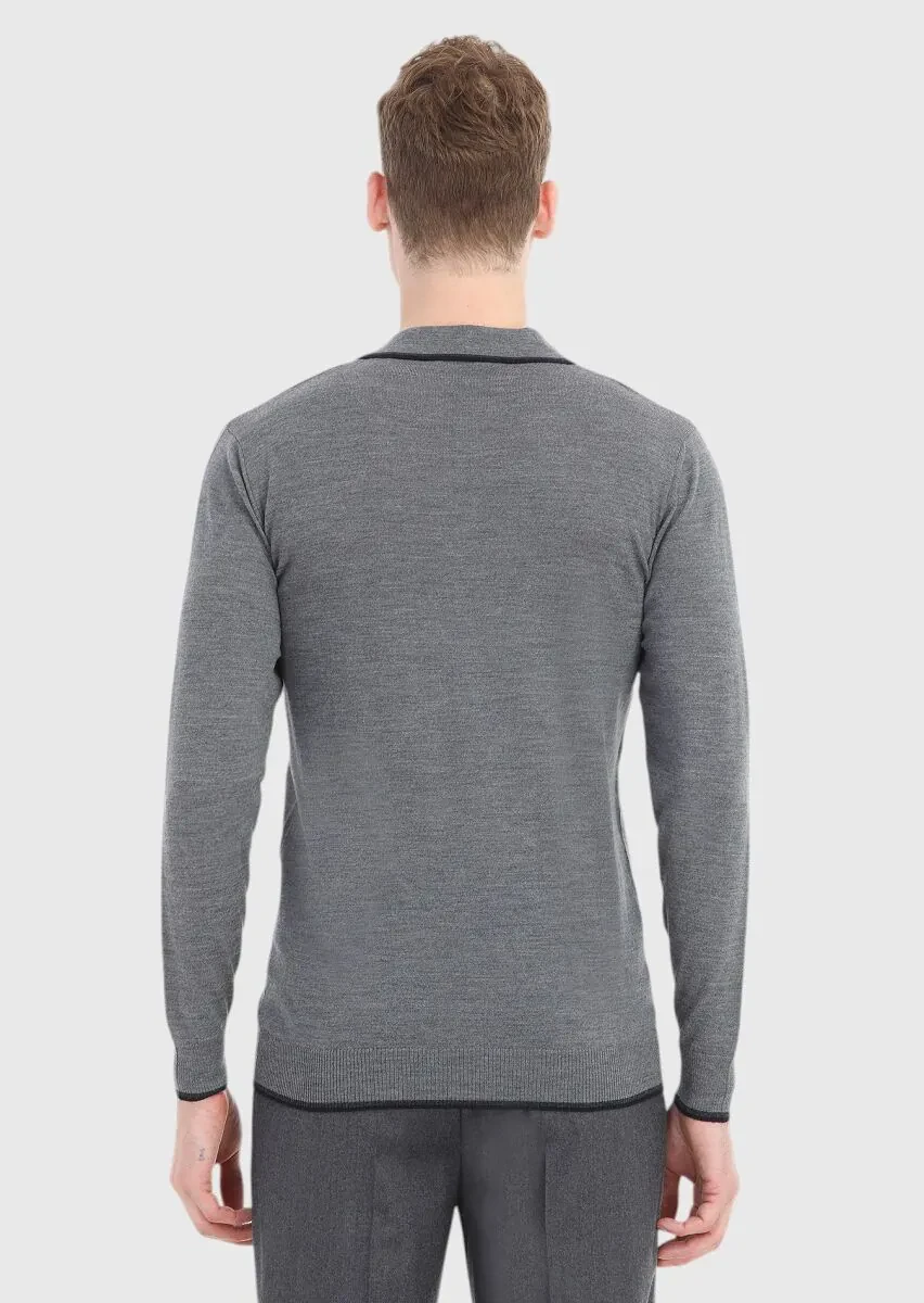 Grey Knitwear Sweatshirt - 4