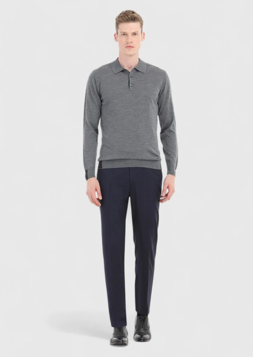 Grey Knitwear Sweatshirt - 1