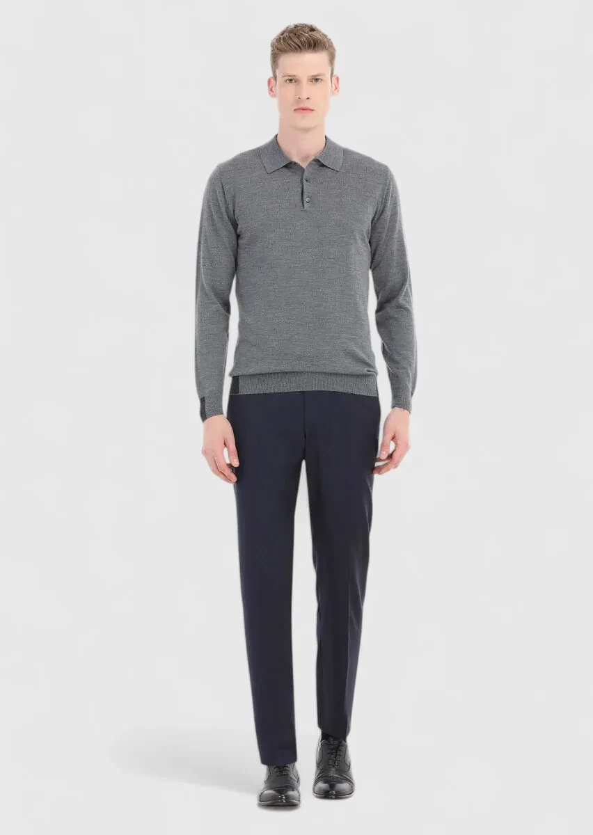 Grey Knitwear Sweatshirt - 1