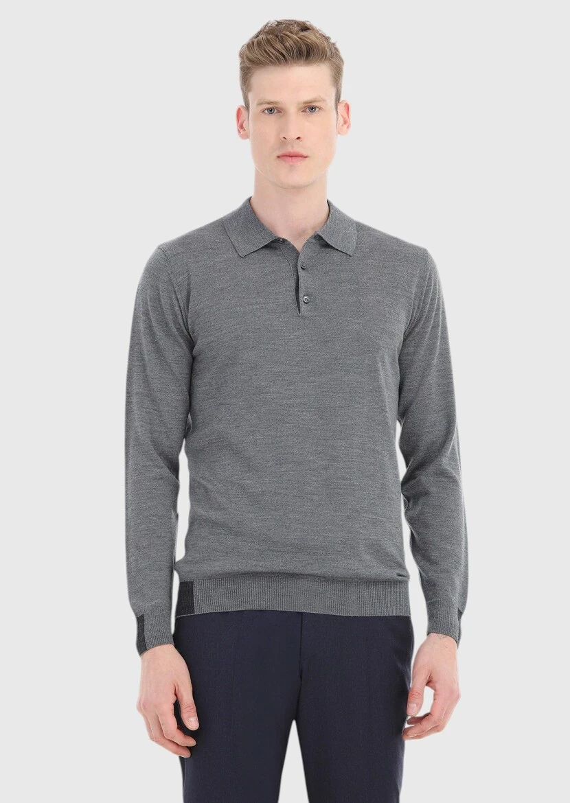 Grey Knitwear Sweatshirt 