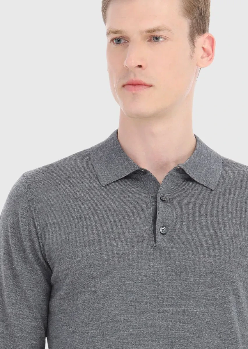 Grey Knitwear Sweatshirt - 3