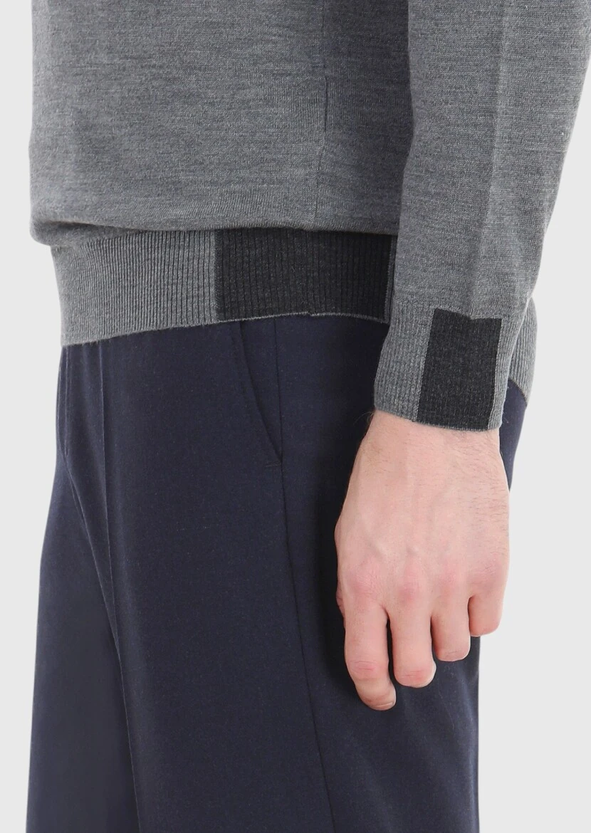 Grey Knitwear Sweatshirt - 4