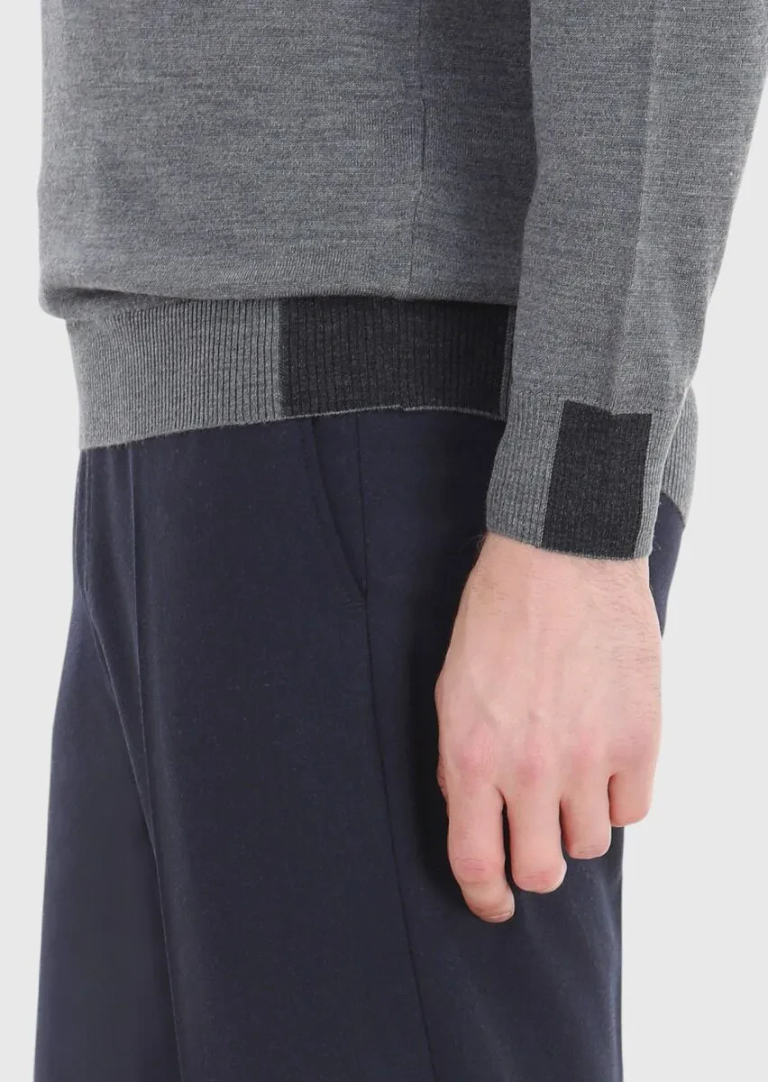 Grey Knitwear Sweatshirt - 4