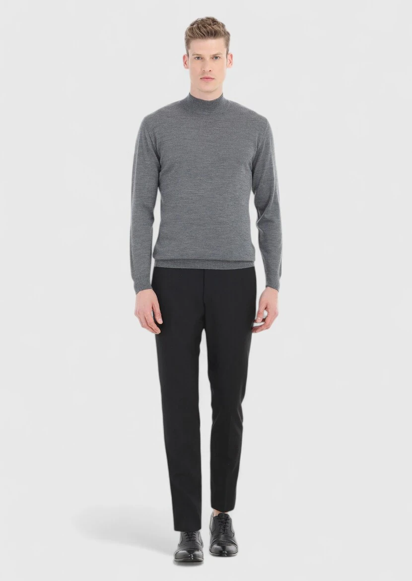 Grey Knitwear Sweatshirt - 1