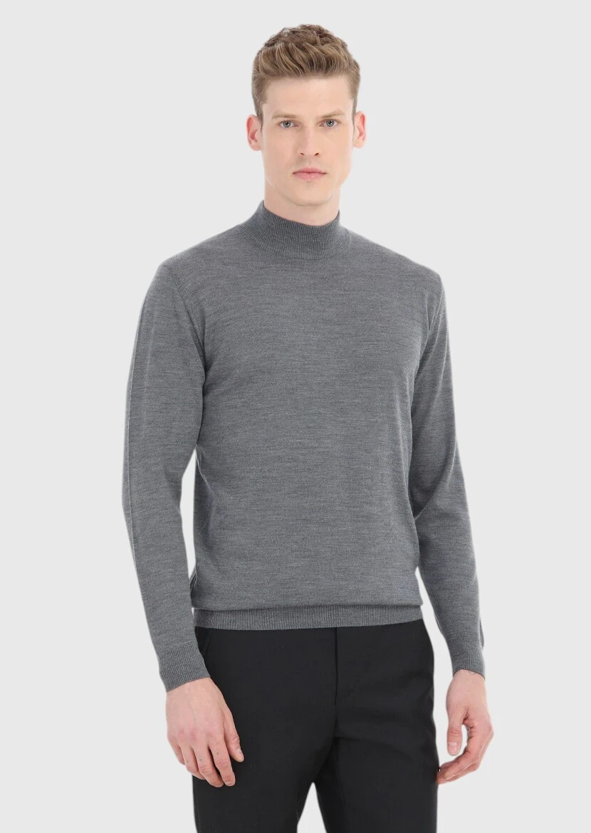 Grey Knitwear Sweatshirt 