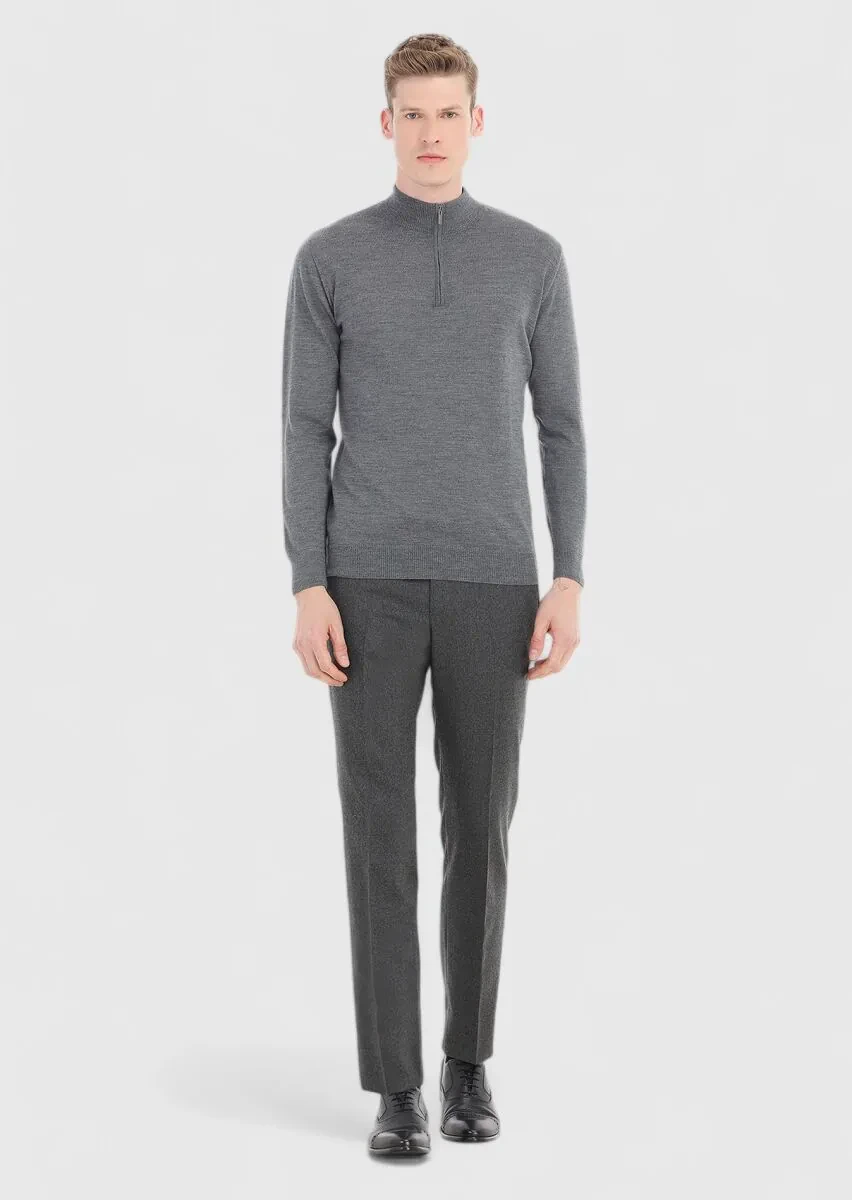 Grey Knitwear Sweatshirt - 1