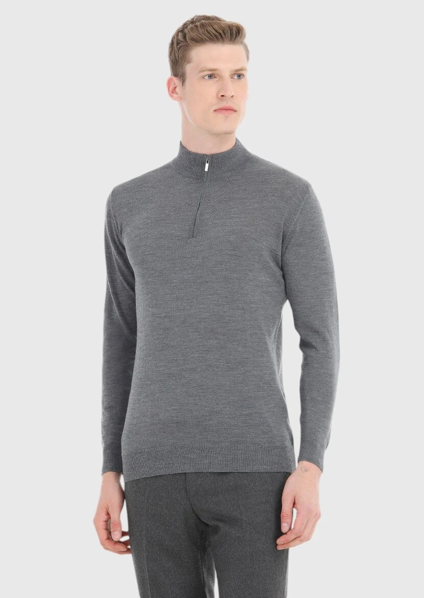 Grey Knitwear Sweatshirt 