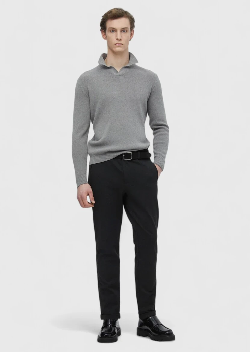 Grey Knitwear Sweatshirt 