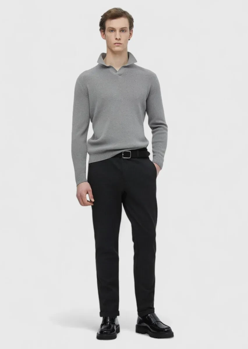 Grey Knitwear Sweatshirt - 2