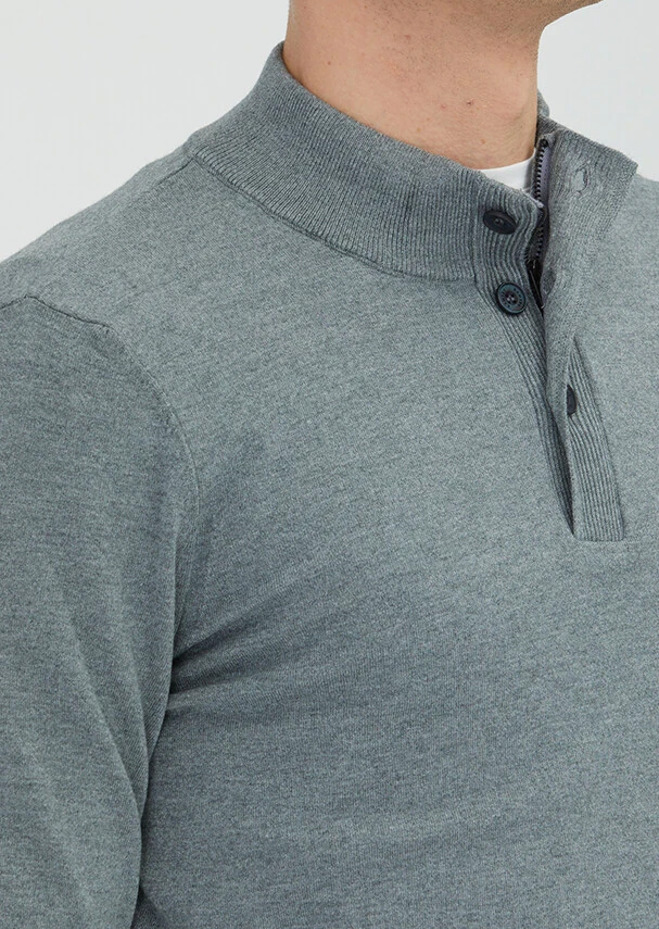 Grey Knitwear Sweatshirt - 3