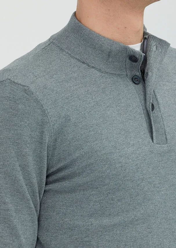 Grey Knitwear Sweatshirt - 3