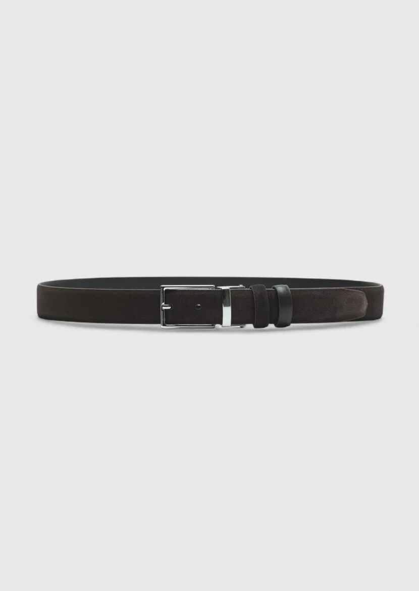 Grey Leather Belt 