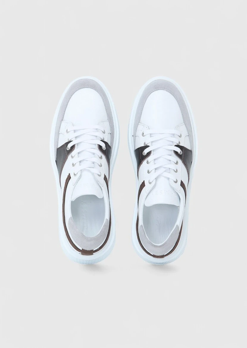 Grey Leather Sneaker - 6