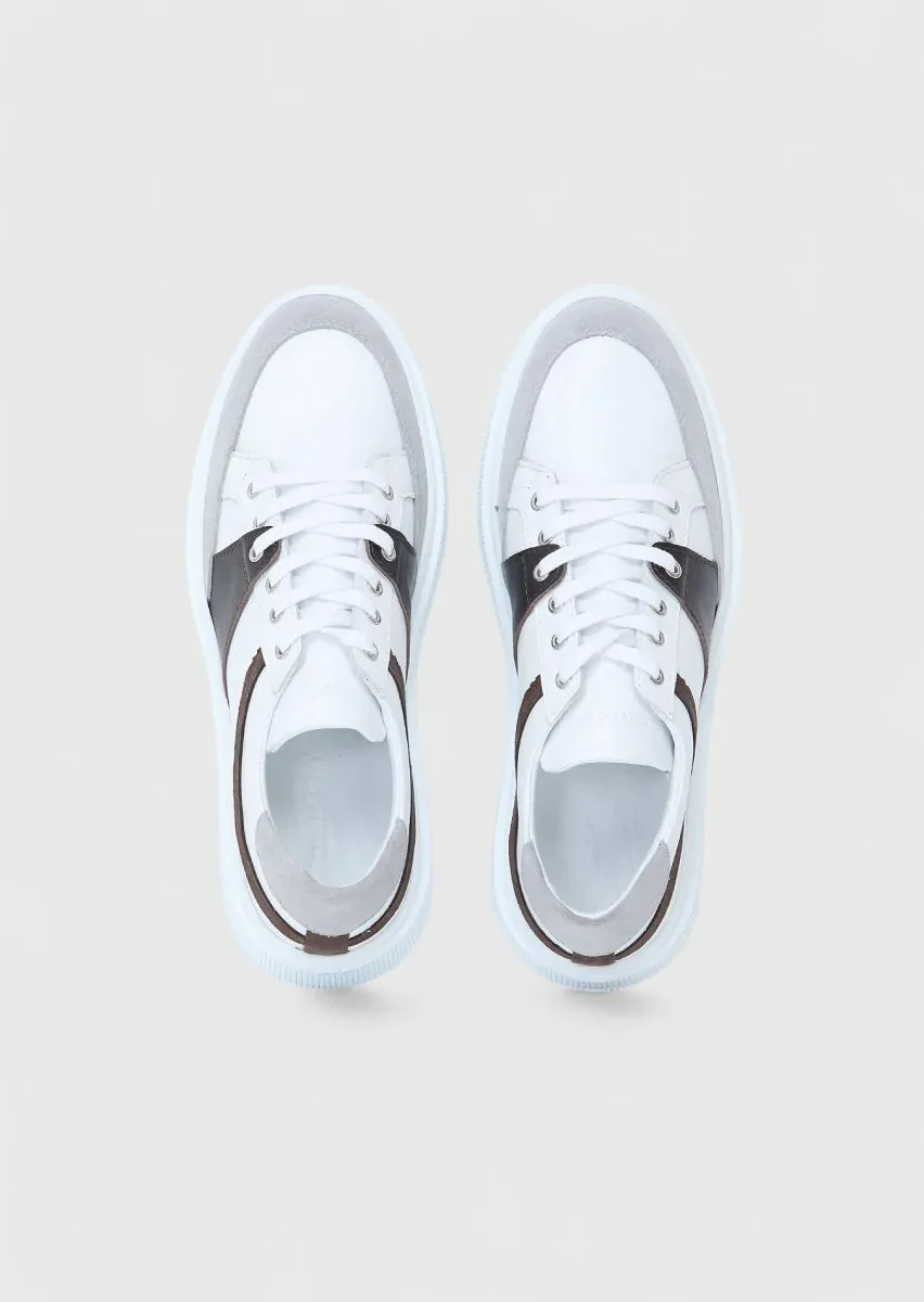 Grey Leather Sneaker - 6