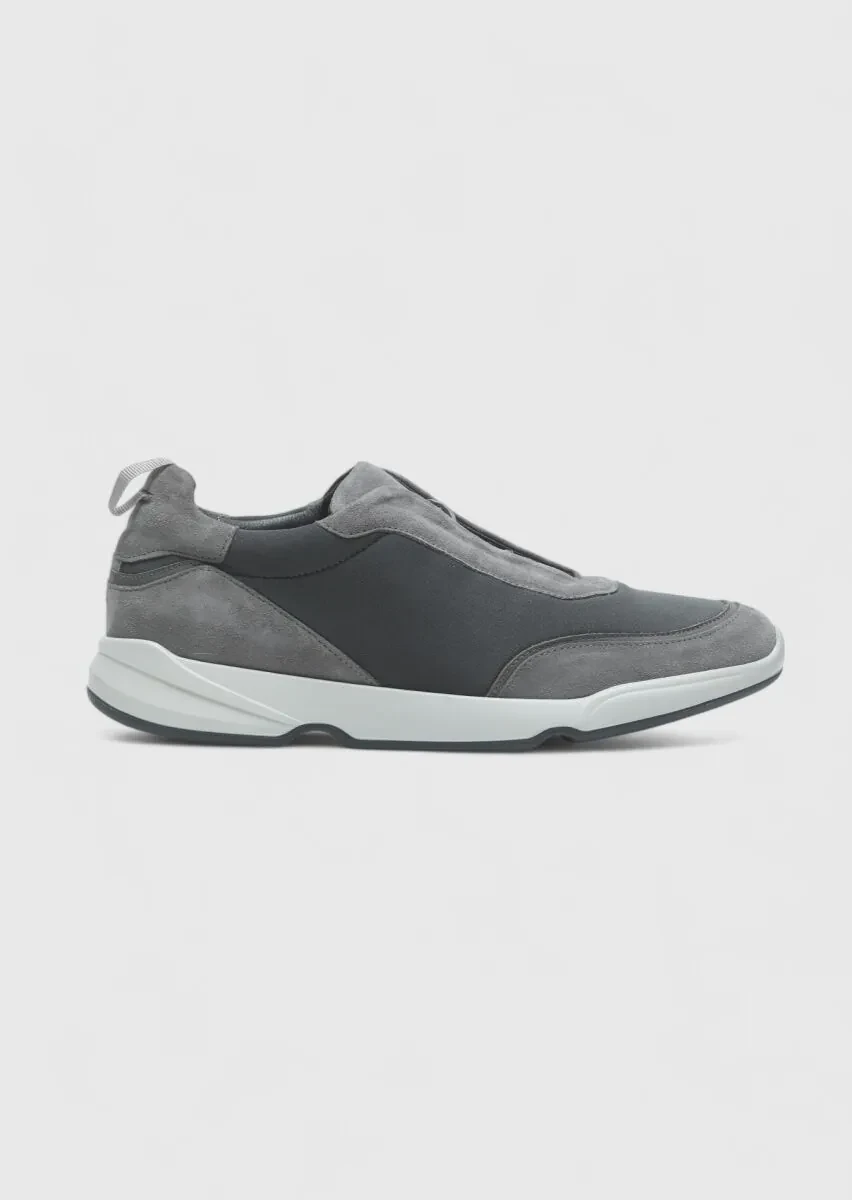 Grey Material Sneaker - 1