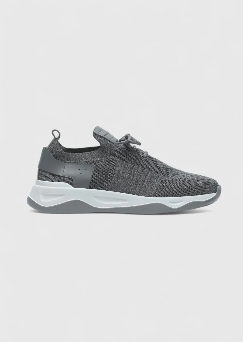 Grey Material Sneaker - 1