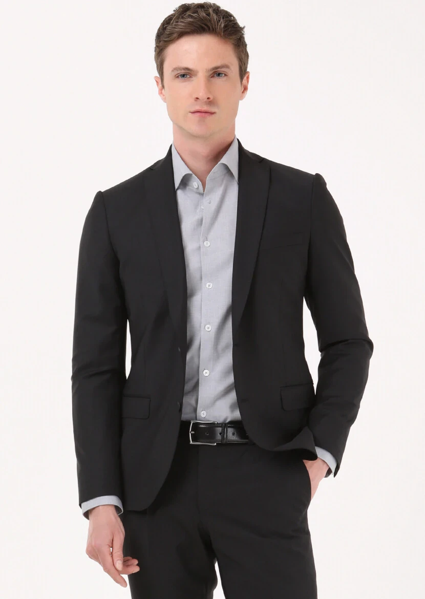 Grey Micro Regular Fit Weaving Classical 100% Cotton Shirt - 2